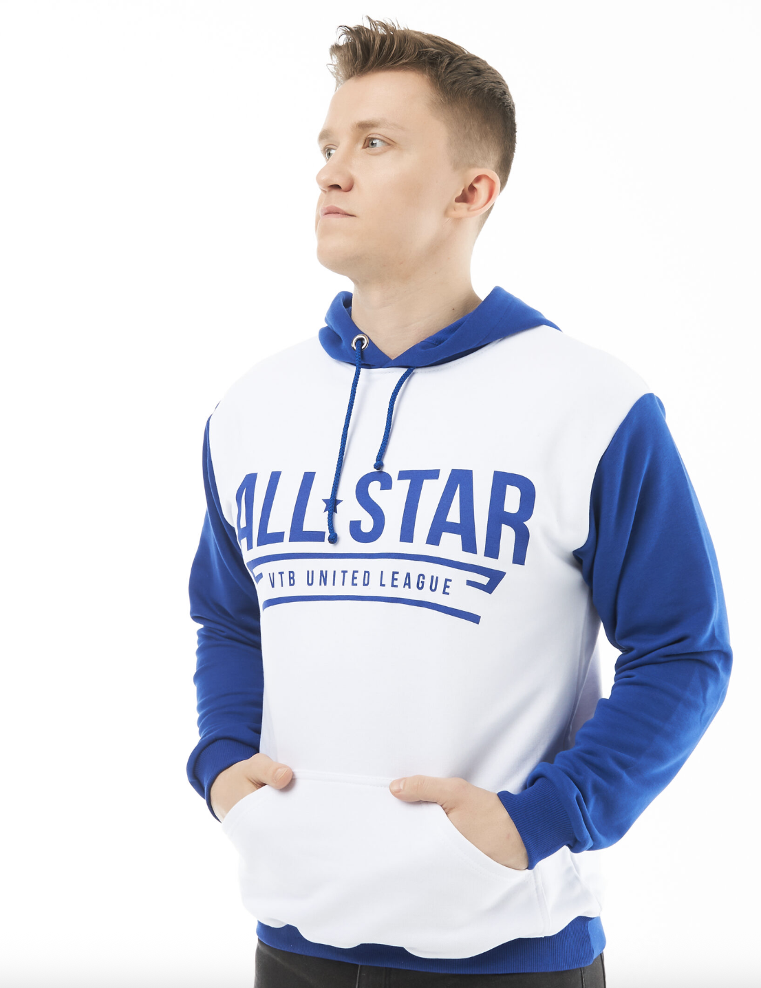 Худи бело-синие