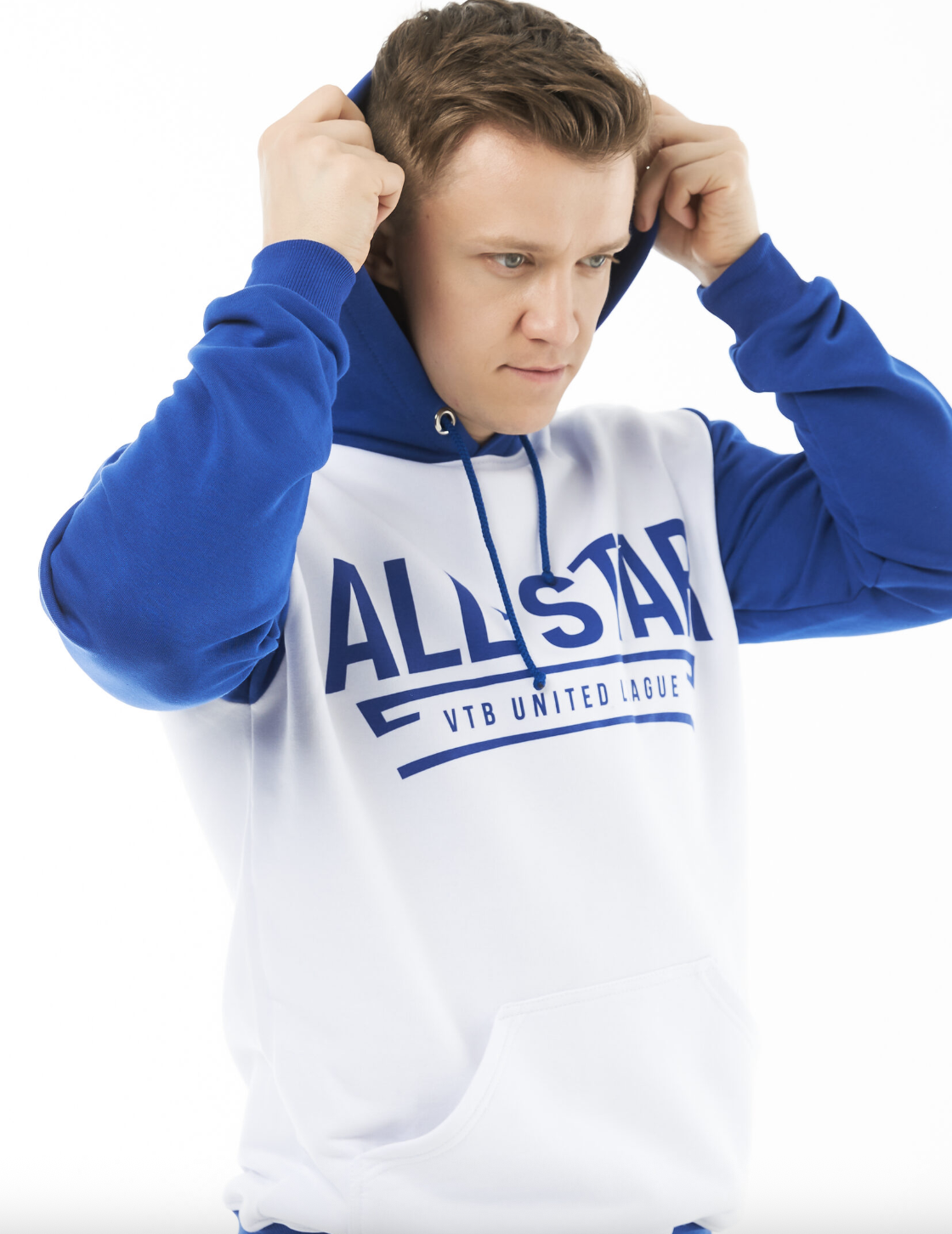 Худи бело-синие