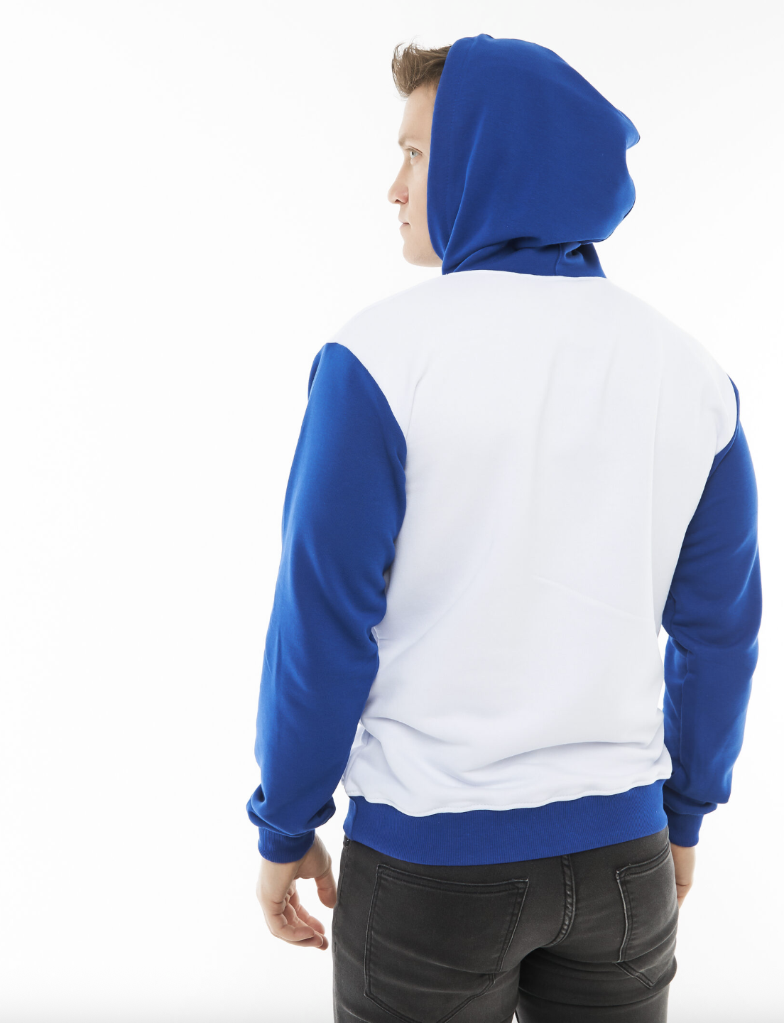 Худи бело-синие