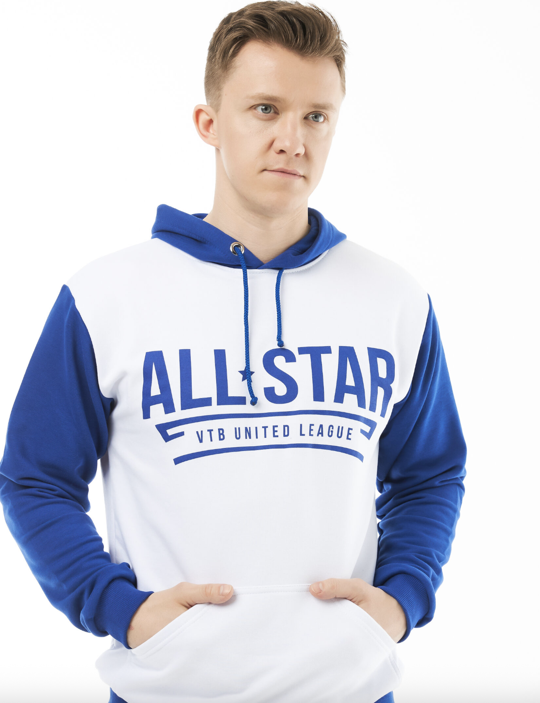 Худи бело-синие